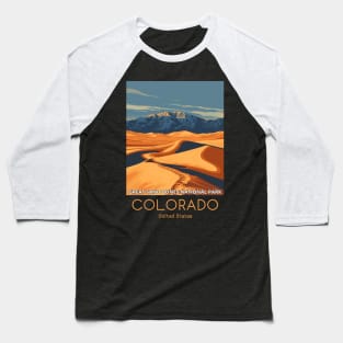 A Vintage Travel Illustration of the Great Sand Dunes National Park - Colorado - US Baseball T-Shirt